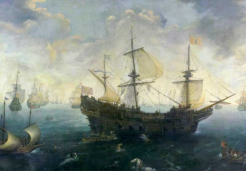Galeones españoles de la Gran Armada de 1588 por Cornelis Claesz